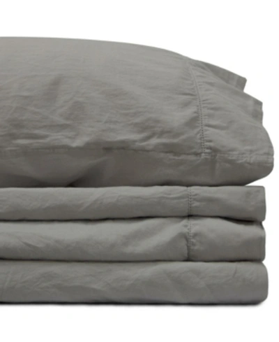 Shop Jennifer Adams Home Jennifer Adams Relaxed Cotton Sateen King Sheet Set Bedding In Dark Gray