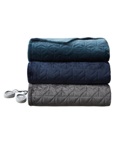Shop Beautyrest Quilted Electric Blanket, Twin In Gray
