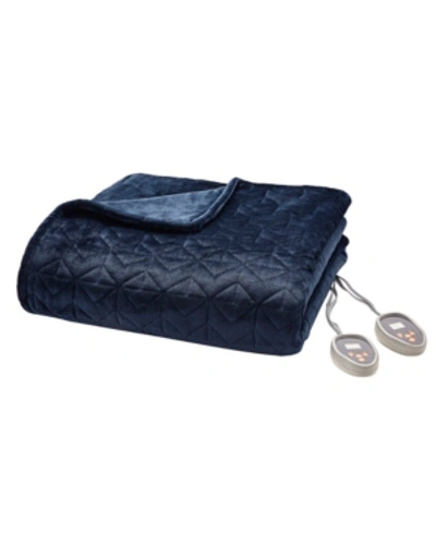 Shop Beautyrest Quilted Electric Blanket, Full In Navy