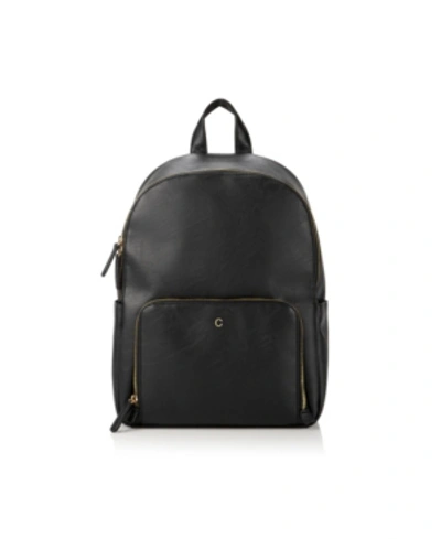 Shop Cathy's Concepts Personalized Vegan Leather Backpack In Black C/gold