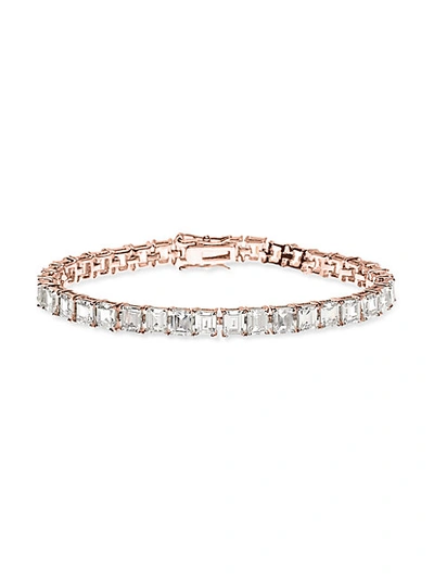 Shop Cz By Kenneth Jay Lane Look Of Real Rose Goldplated & Crystal Tennis Bracelet