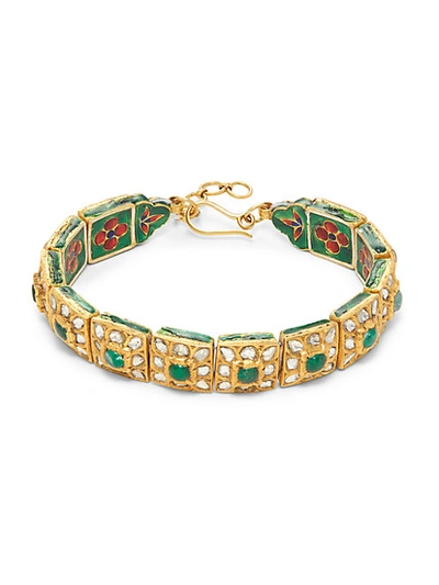 Shop Amrapali 18k & 22k Yellow Gold, Diamond & Emerald Bracelet