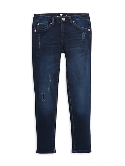 Shop 7 For All Mankind Girl's Distressed Jeans In Defiance Blue