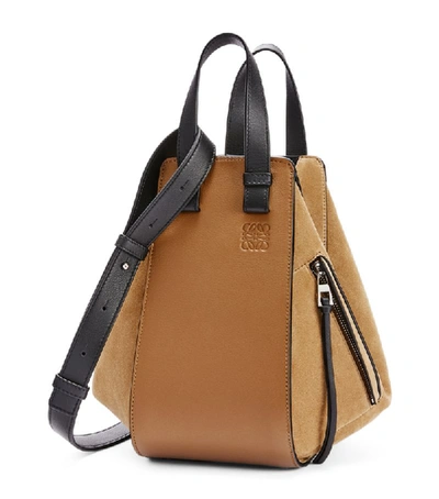Shop Loewe Small Leather Hammock Top-handle Bag In Beige