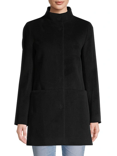 Shop Cinzia Rocca Icons Stand Collar Coat In Black