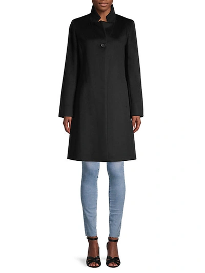 Shop Cinzia Rocca Icons Button-front Wool-blend Coat In Black