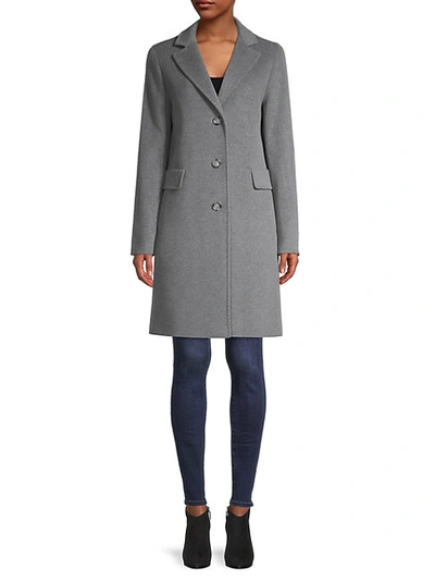 Shop Cinzia Rocca Icons Wool-blend Coat In Heather Grey