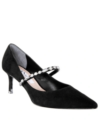 Shop Nina Women's Stella Jeweled Pump Women's Shoes In Black Suede