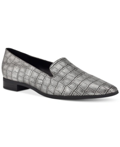 Shop Marc Fisher Bravi Loafer Flats Women's Shoes In Silver