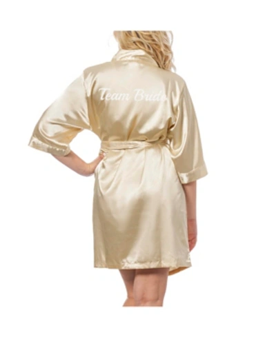 Shop Cathy's Concepts Team Bride Gold Satin Bridesmaid Robe