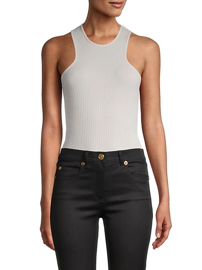 Shop David Lerner Penny Ribbed Bodysuit In Faded Black