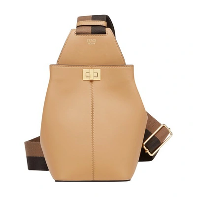 Shop Fendi Guitar Bag In Beige