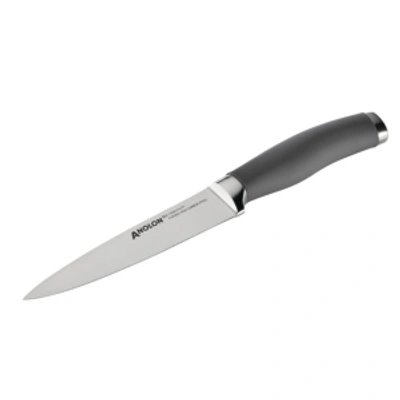 Shop Anolon Suregrip 6" Japanese Stainless Steel Utility Knife With Sheath In Gray