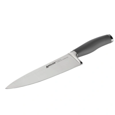 Shop Anolon Suregrip 8" Japanese Stainless Steel Chef Knife With Sheath In Gray