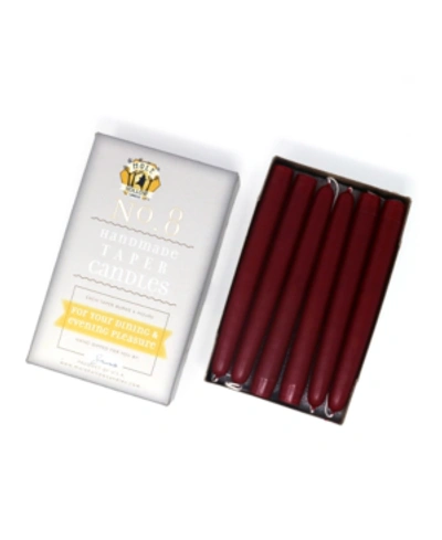 Shop Mole Hollow Candles 8" Taper Candles, Set Of 12 In Burgundy Red