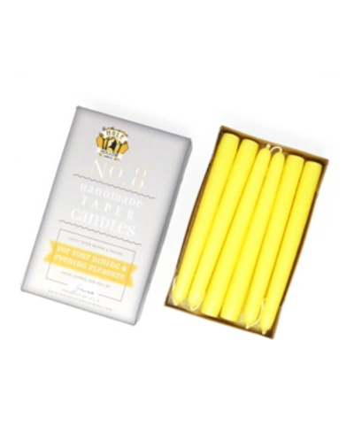 Shop Mole Hollow Candles 8" Taper Candles, Set Of 12 In Sun Yellow
