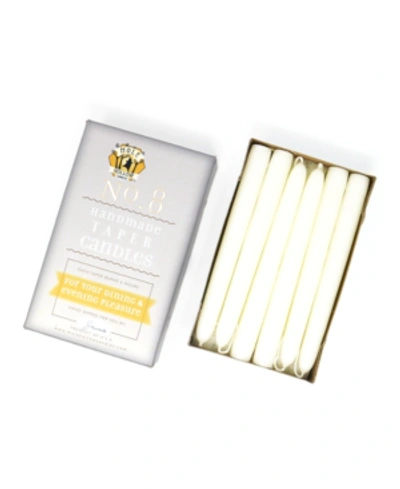 Shop Mole Hollow Candles 8" Taper Candles, Set Of 12 In Shell White