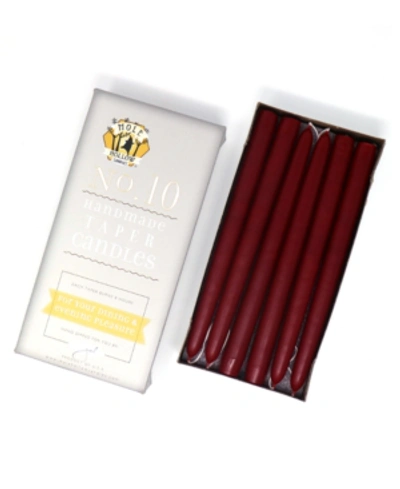 Shop Mole Hollow Candles 10" Taper Candles In Burgundy Red