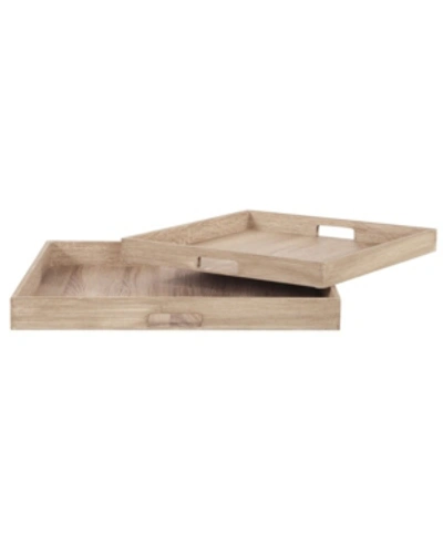 Shop Howard Elliott Square Wooden Trays - Set Of 2