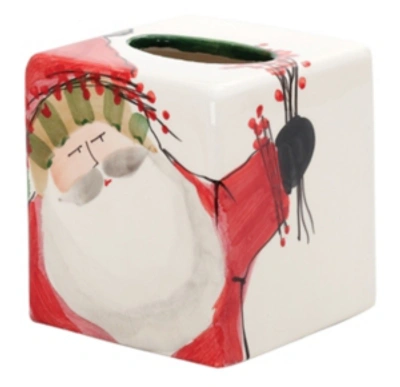 Vietri Old St. Nick Tissue Box In Handpainted