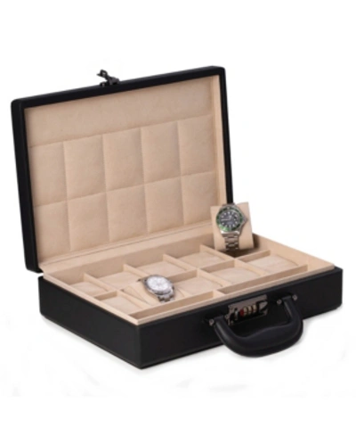 Shop Bey-berk Ten Watch Storage Box Briefcase With Handle And Combination Lock In Multi
