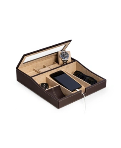 Shop Bey-berk Valet Tray With Multi-compartment Storage
