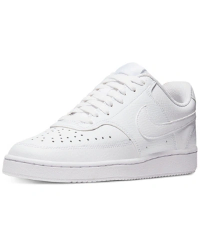 Shop Nike Women's Court Vision Low Casual Sneakers From Finish Line In White