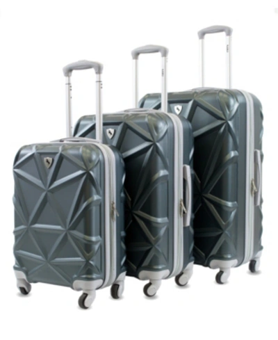 Shop Amka Gem 3-pc. Hardside Luggage Set In Forest Green