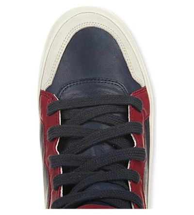 Shop Isabel Marant Bessy Leather High-top Trainers In Navy