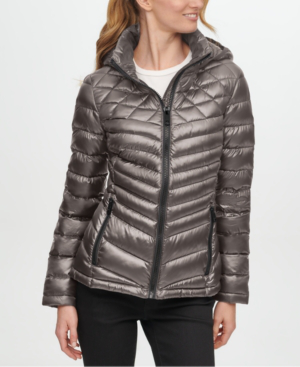 calvin klein petite hooded packable down puffer coat