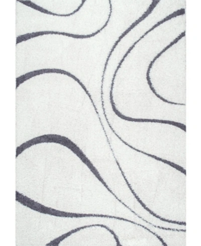 Nuloom Pattern Shag Cozy Soft And Plush Caroyln 5'3" X 7'6" Area Rug In Beige