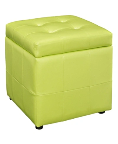 Shop Modway Volt Storage Upholstered Vinyl Ottoman In Green