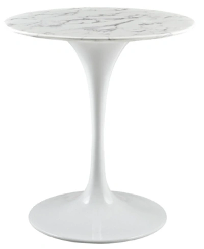 Shop Modway Lippa 28" Round Artificial Marble Dining Table In White