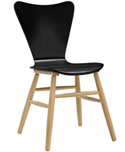 Shop Modway Cascade Wood Dining Chair In Black