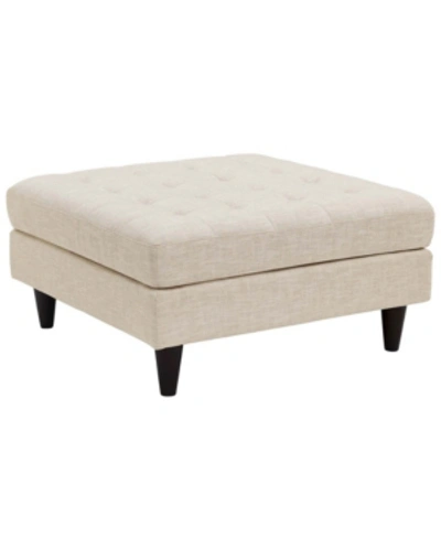 Shop Modway Empress Upholstered Fabric Large Ottoman In Brown