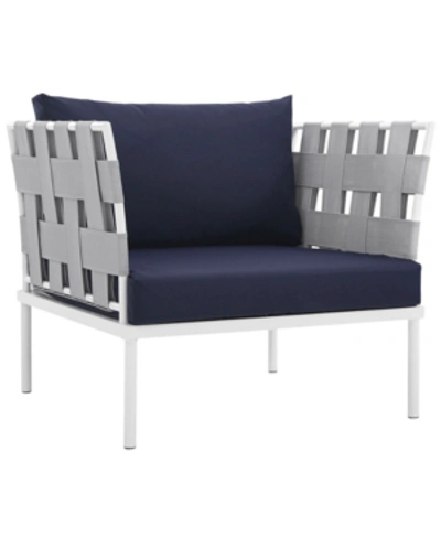 Shop Modway Harmony Outdoor Patio Aluminum Armchair White In Blue