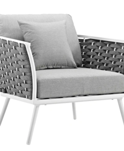 Shop Modway Stance Outdoor Patio Aluminum Armchair In Gray