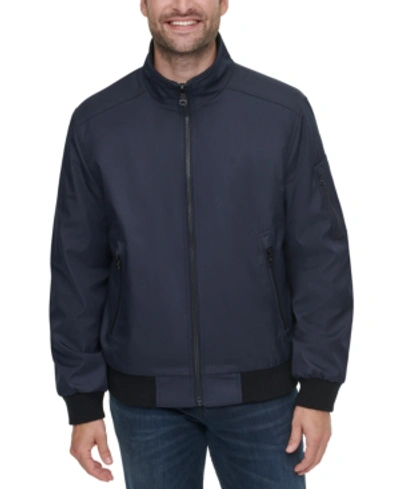 Shop Calvin Klein Men's Classic Zip-front Ripstop Bomber Jacket In True Navy