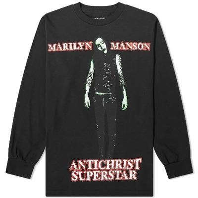 Shop Pleasures X Manson Long Sleeve Superstar Tee In Black