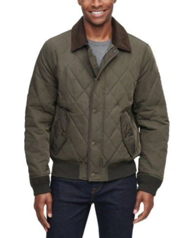 Shop Tommy Hilfiger Men's Quilted Bomber Jacket, Created For Macy's In Army Green