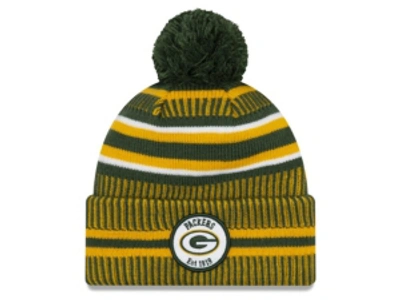 Shop New Era Green Bay Packers 2019 Kids Home Sport Knit In Green/yellow/white