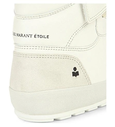 Shop Isabel Marant Bessy Leather And Suede High-top Trainers In White