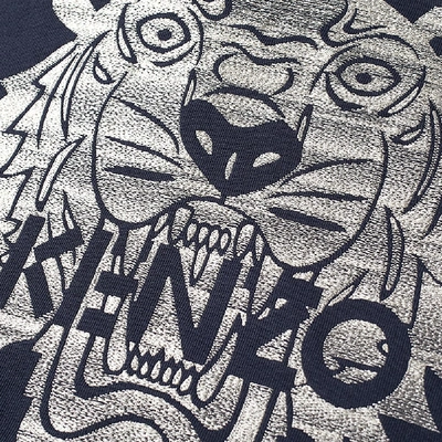 Shop Kenzo Embroidered Tiger Popover Hoody In Blue