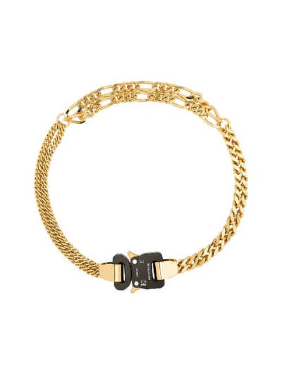 Shop Alyx Triple Cubix Chain-link Necklace In Gold