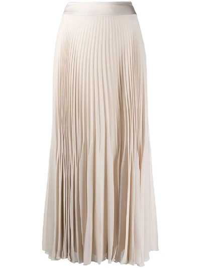 Shop Peserico Pleated Chiffon Midi Skirt In Neutrals