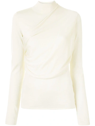 DRAPED HIGH-NECK JUMPER