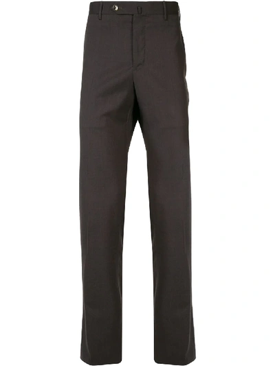 Shop Pt01 Slim-fit Tailored Trousers In Brown