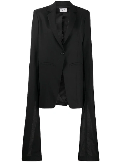 Shop Coperni Draped Long Sleeve Blazer In Black