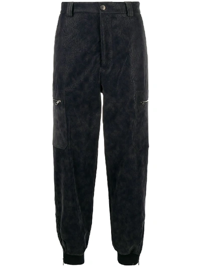 Shop Giorgio Armani Slim-fit Cargo Pants In Blue