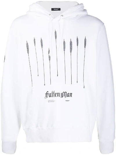 Shop Undercover Arrow Print Hoodie In White